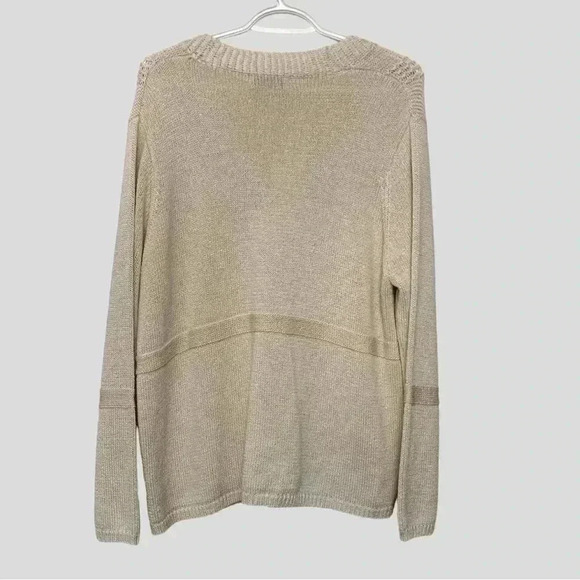 Allison Daley, ivory  acrylic knit sweater with one button closure - Picture 3 of 5